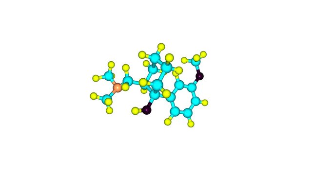 Tramadol drug molecule rotating video