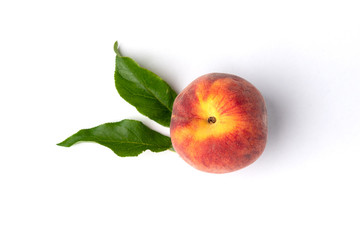 Peach isolated on white background.