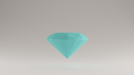 Gulf Blue Turquoise Diamond  Front View 3d 