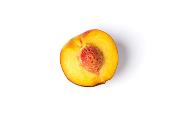 Peach isolated on white background.