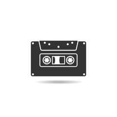 cassette icon flat vector isolated on white background from music collection,