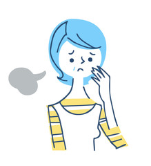 シワを気にする女性