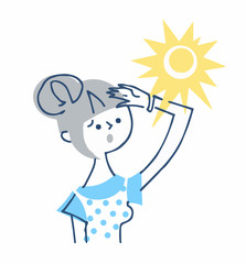 太陽と女性