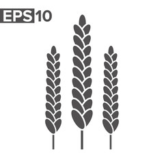 Wheat icon isolated on white background. Vector illustration.