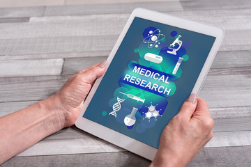 Medical research concept on a tablet