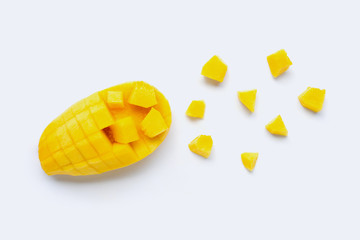 Tropical fruit, Mango  on white background.