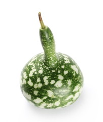 Decorative green gourd isolated on white background