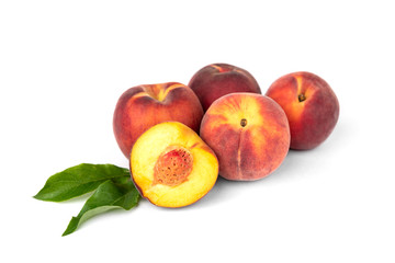 Peach isolated on white background.
