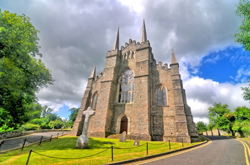 Cathedral Church of the Holy and Undivided Trinity - cathedral located in the town of Downpatrick in Northern Ireland - obrazy, fototapety, plakaty