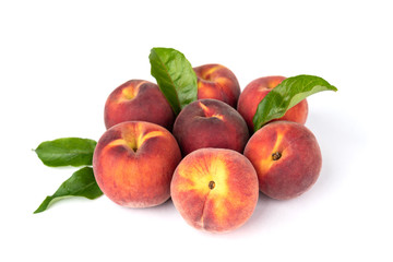 Peach isolated on white background.