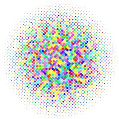 Mosaic with colorful dots on white background