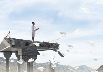 Woman doctor on the health guard