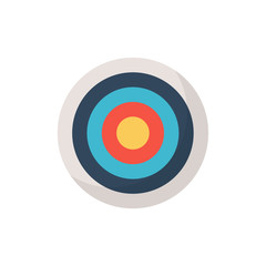 target without arrow in flat on white background