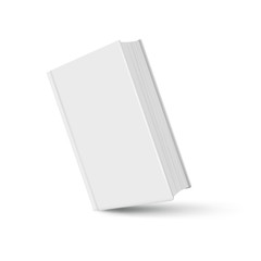 Book mockup white realistic with shadow on white background