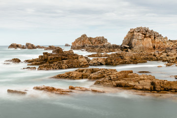 Rock formation against sky in the coast