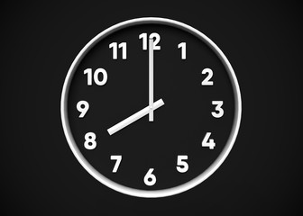 Obraz na płótnie Canvas Clock 8 O’Clock Time 3D Render