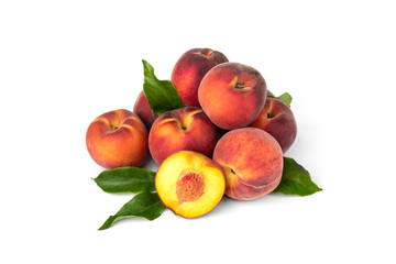 Peach isolated on white background.