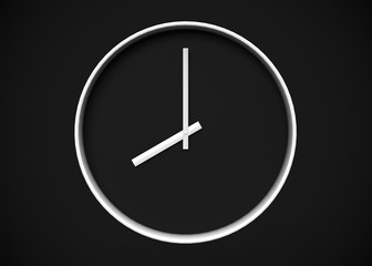Clock 8 O’Clock Time 3D Render