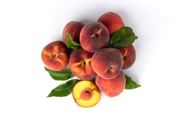 Peach isolated on white background.