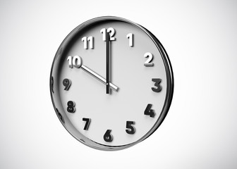 Clock 10 O’Clock Time 3D Render