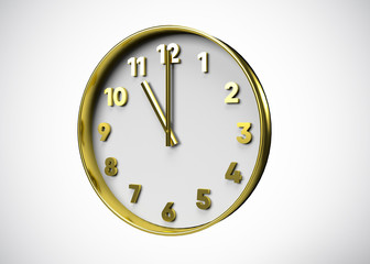 Clock 11 O’Clock Time 3D Render