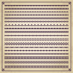 Decorative calligraphic borders in retro style - vector set