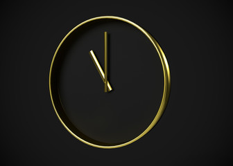 Clock 11 O’Clock Time 3D Render