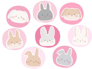 ウサギピンクシール