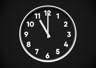 Fototapeta na wymiar Clock 11 O’Clock Time 3D Render
