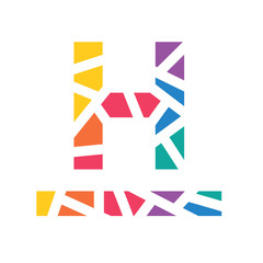 Obraz premium colorful geometric letter H or hotel sign- vector illustration