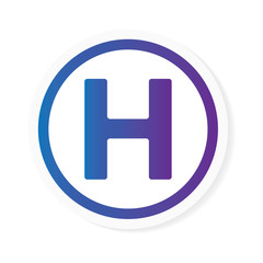 gradient letter H or hotel sign- vector illustration