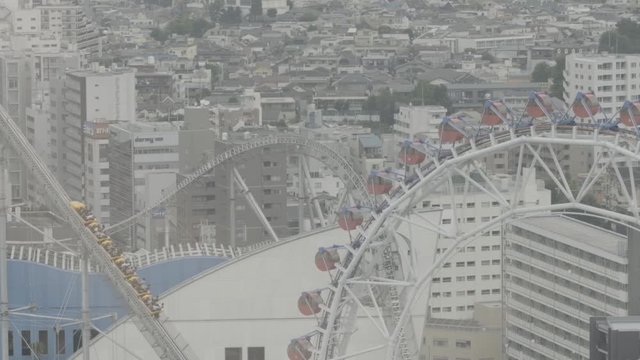 Tokyo Rollercoaster Views 3 Images Slow Motion 100fps