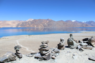 Obraz premium Pangong See, Indien Himalaya Gebirge, Jammu und Kashmir