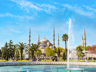 ISTANBUL, TURKEY - APRIL 21, 2018: The Blue Mosque, (Sultanahmet Camii), Istanbul, Turkey