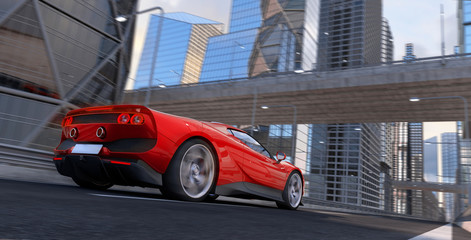 red city racer 3d render
