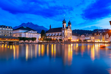 Plakat Lucerne at night, Switzerland