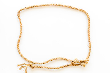 rope frame on white background top view mock up
