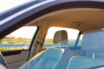 Close up photo of car interior