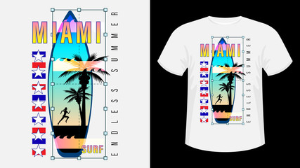 Miami Surf print t-shirt.
