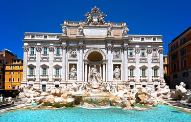 Fototapeta na wymiar The Trevi Fountain in Rome, Italy