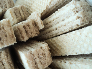 Waffles. A lot of wafers, the wafer structure. Close up