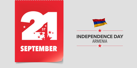 Armenia independence day greeting card, banner, vector illustration