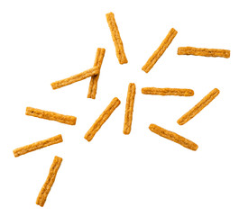 Crackers snack set of cut out on a white.