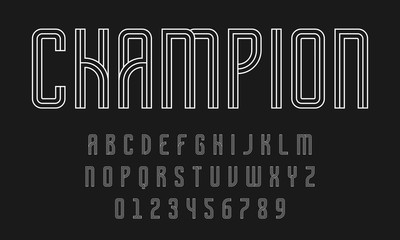 Set of alphabets font letters and numbers modern abstract design with lines vector illustration