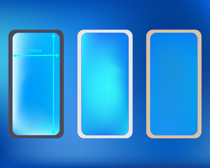 Mesh, azure colored phone backgrounds kit.