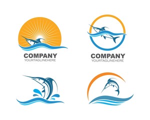 Fototapeta na wymiar blue marlin fish icon logo illustration
