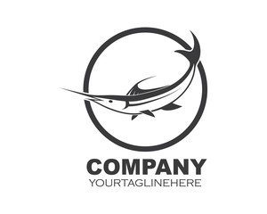 blue marlin fish icon logo illustration