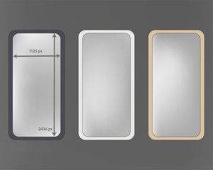 Mesh, gray colored phone backgrounds kit.