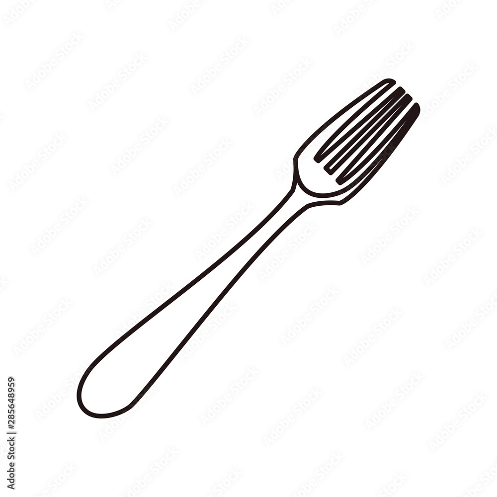 Poster fork utensil on white background