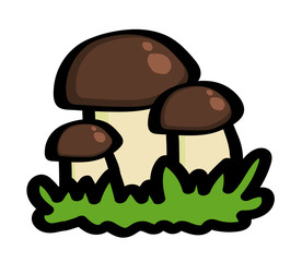 Mushrooms on a white background. Cartoon. Vector illustration. 